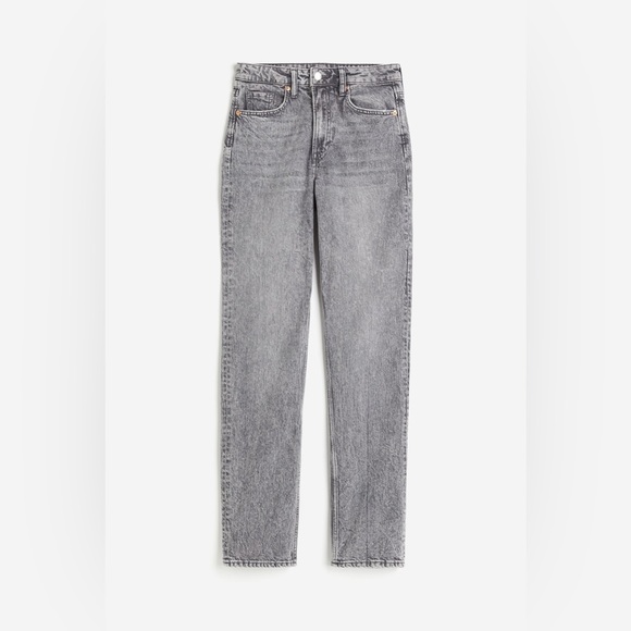 H&M straight fit grey wash button fly denim jeans size 6 28” waist - Picture 1 of 13